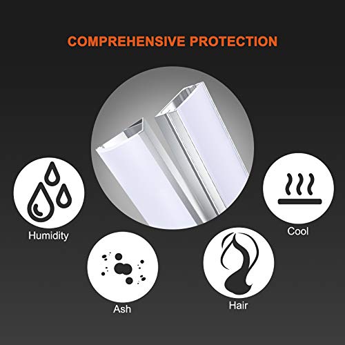 HOMMAND 10 Piezas x1m/3,3 pies Canal de aluminio LED, Perfil para Tiras de LED, Tapa Tira LED con tapas finales, Clips de montaje y adhesivo, 10 Paquete Perfil de Aluminio para LED de 10m (forma de V)