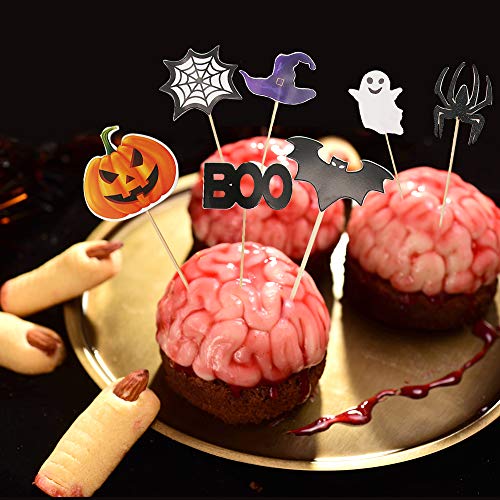 Homo Trends - 48 adornos para magdalenas de Halloween, decoración de tartas de Halloween