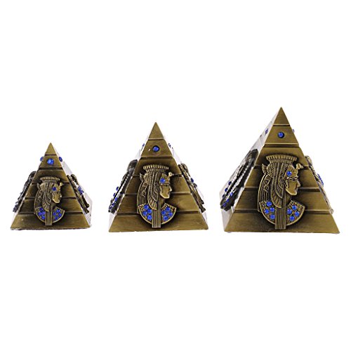 Homyl 3X Modelo de Pirámides de Egipto de Metal Color Bronce/Cobre - Bronce