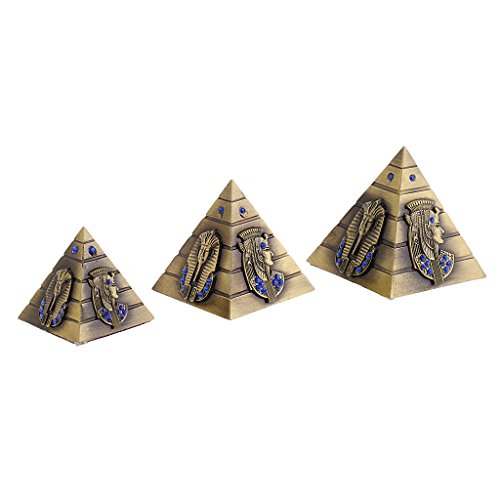 Homyl 3X Modelo de Pirámides de Egipto de Metal Color Bronce/Cobre - Bronce
