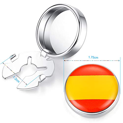 HONEY BEAR Cubre Botones Bandera Gemelos para la Camisa ordinaria de los Hombres de Negocios de Acero Inoxidable (Bandera española de España)