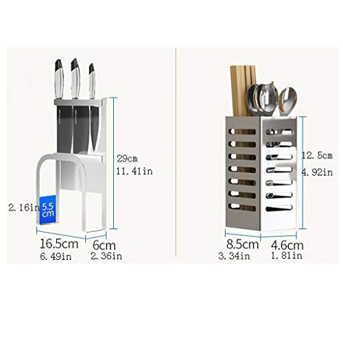 Hong Yi Fei-shop Soportes y organizadores para Utensilios Estante de la Cocina, Cocina de Pared no Perforada de Acero Inoxidable Estante del Plato de Drenaje en Bastidor 3 Capas Cocina Entrepaños