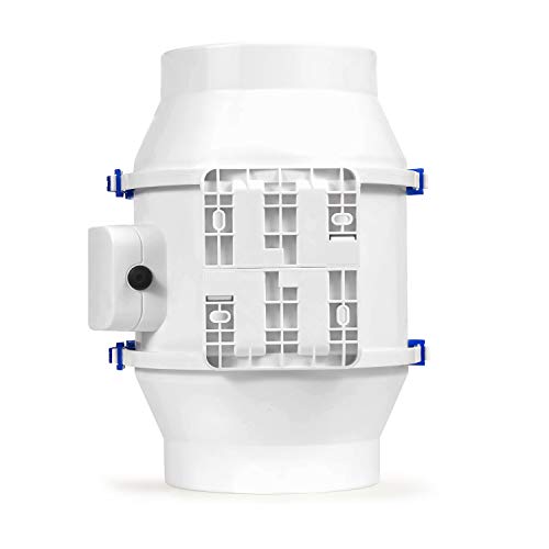 Hon&Guan Ventilador Extractor de Conducto en Línea para Baño, Invernaderos, Hidropónicos (ø150mm)
