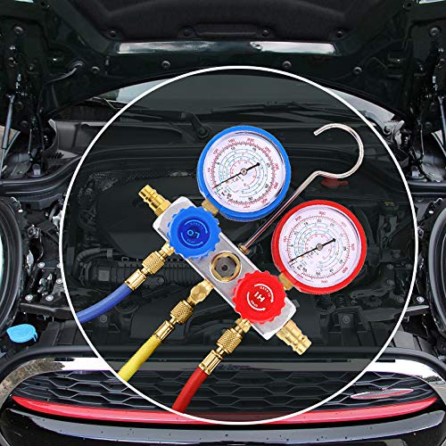 Honhill A/C Kit de refrigeración R134a R22 R410a R404a de AC Colector de Manometro Aire Acondicionado