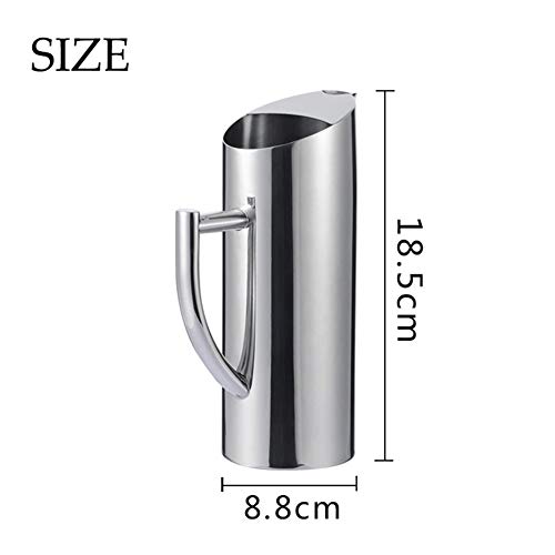 Honoen Jarra de Agua de Acero Inoxidable, Jarra de Agua fría, hervidor de Cerveza, Botellas de Bebidas, Duradero y Suave, fácil de Limpiar, para restaurantes, Empresas de Catering, 490 g