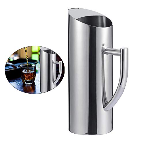 Honoen Jarra de Agua de Acero Inoxidable, Jarra de Agua fría, hervidor de Cerveza, Botellas de Bebidas, Duradero y Suave, fácil de Limpiar, para restaurantes, Empresas de Catering, 490 g