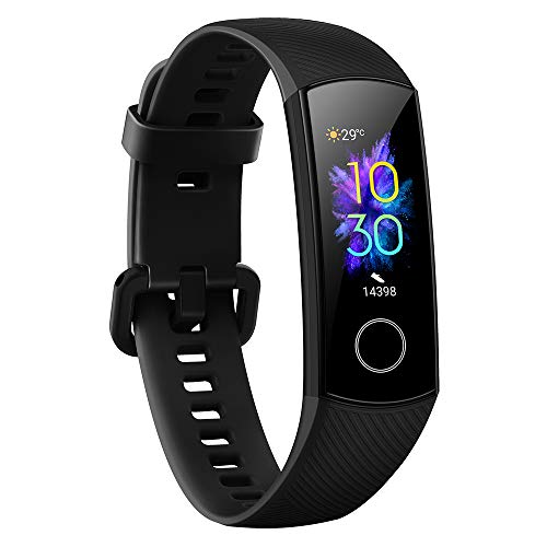 Honor Band 5 Reloj Inteligente 0.95 "AMOLED Pantalla a color 50M Monitor de ritmo cardíaco a prueba de agua Pulseras para diferentes modos de deporte (Negro)