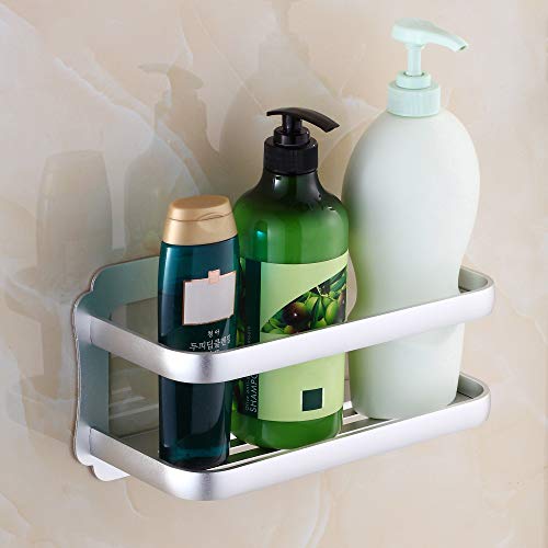 Hoomtaook Estanteria Ducha Baño Cesta Triangular Bandeja para pared de Ducha Adhesivo Fijación en Pared sin daños Para Accesorios de Baño y cocina (Plata)