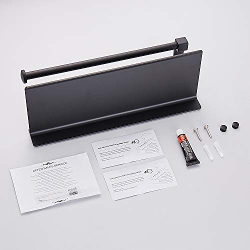 Hoomtaook Portarollos Cocina Soportes de Pared para Portarrollos de Cocina, Autoadhesivo, Aluminio, Acabado Mate, Portarrollos para Papel de Cocina Negro