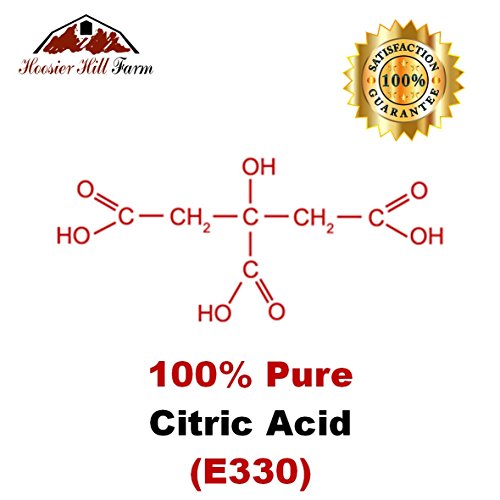 Hoosier Hill Farm - Ácido cítrico (1 kg) 100% puro de calidad alimentaria de cristales finos de Anhydrous E330