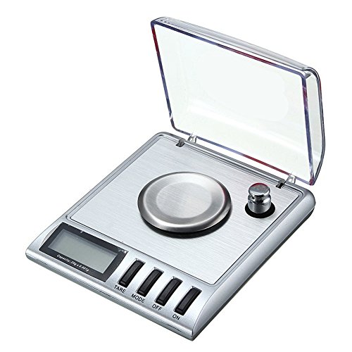 Hoosiwee Digital Báscula Precisión Miligramos, Joyería Escala 20g 0.001g, Báscula de Joyería, Función de Tara, Peso de Calibración, Pinzas