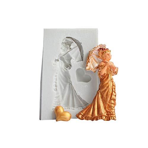 Hornear señora Gift silicón de la forma del molde de Sugarcraft de la pasta de azúcar de la torta herramienta de la decoración molde de silicona del molde de caramelo Chocoe, H205,