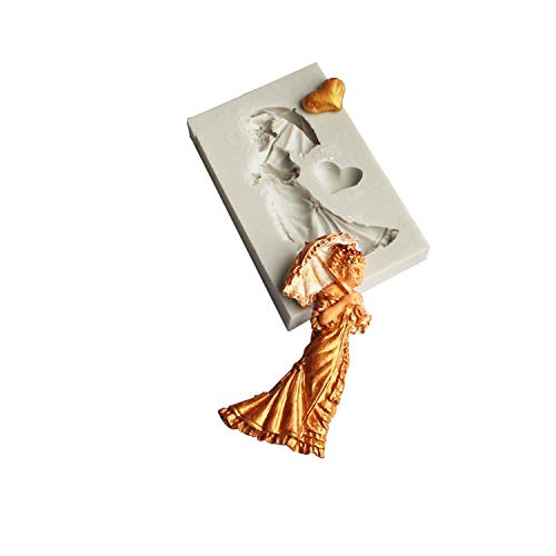 Hornear señora Gift silicón de la forma del molde de Sugarcraft de la pasta de azúcar de la torta herramienta de la decoración molde de silicona del molde de caramelo Chocoe, H205,