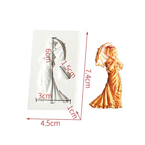 Hornear señora Gift silicón de la forma del molde de Sugarcraft de la pasta de azúcar de la torta herramienta de la decoración molde de silicona del molde de caramelo Chocoe, H205,