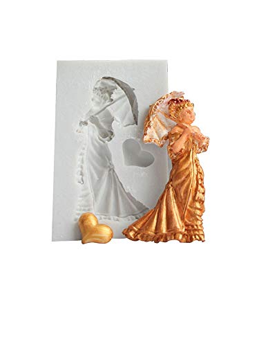 Hornear señora Gift silicón de la forma del molde de Sugarcraft de la pasta de azúcar de la torta herramienta de la decoración molde de silicona del molde de caramelo Chocoe, H205,