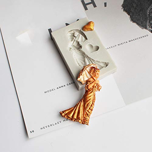 Hornear señora Gift silicón de la forma del molde de Sugarcraft de la pasta de azúcar de la torta herramienta de la decoración molde de silicona del molde de caramelo Chocoe, H205,