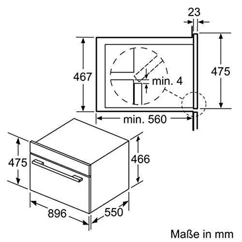 Horno - Siemens VB558C0S0, Multifunción, 85 L, Integrado, 90 cm, Precalenamiento rápido, Display LCD