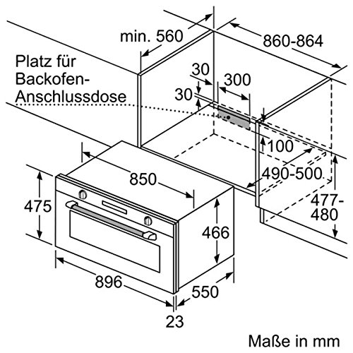 Horno - Siemens VB558C0S0, Multifunción, 85 L, Integrado, 90 cm, Precalenamiento rápido, Display LCD