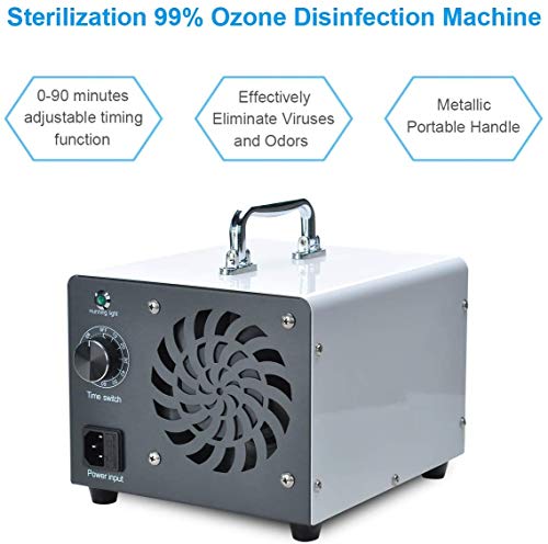 HORO.ES Generador de ozono Comercial, eliminador de olores, purificador de Aire de ozono Industrial, 10.000 MG/h, ionizador para Habitaciones, Humo, Coches y Mascotas - Blanco