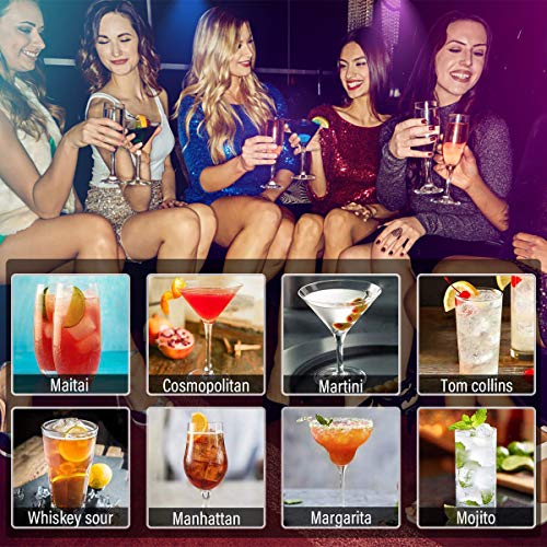 Hossejoy Kit de barman premium para coctelera - Juego de herramientas de barra de 13 piezas con elegante soporte de bambú