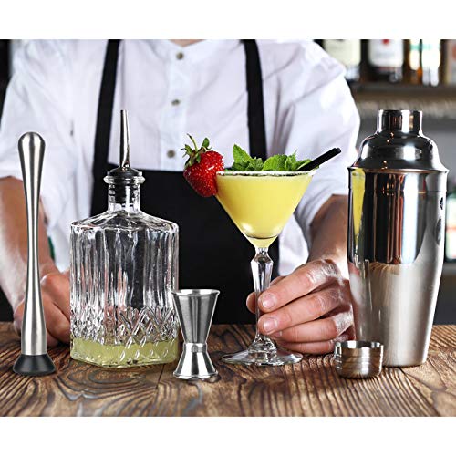 Hossejoy Kit de barman premium para coctelera - Juego de herramientas de barra de 13 piezas con elegante soporte de bambú