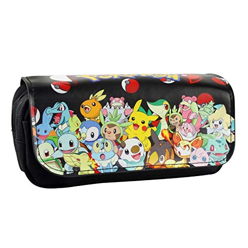 Hot New Pokemon Purse Pen Cases Pouch Lovely Cartoon Anime Pocket Monster Stationery Holder Pencil Purse Leather Cosmetic Bag 20 * 9 * 6.5cm