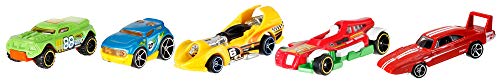 Hot Wheels Pack de 5 vehículos, coches de juguete (modelos surtidos) (Mattel 1806)