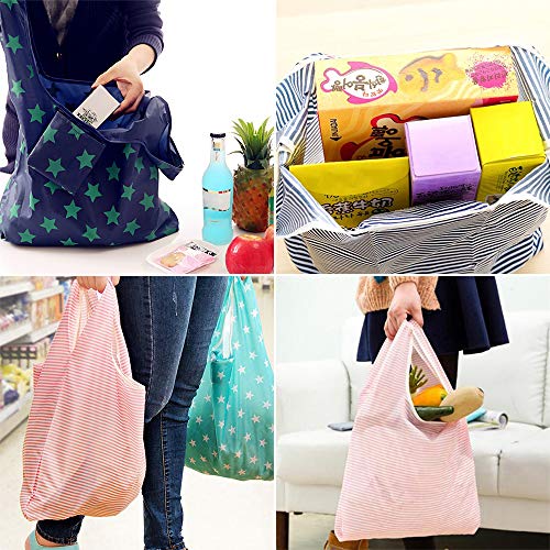 Hotbesteu 5pcs Bolsa Compra Plegable Reutilizables para Comprar Bolsa de Tela para Compras Ligero Bolsas de Supermercado