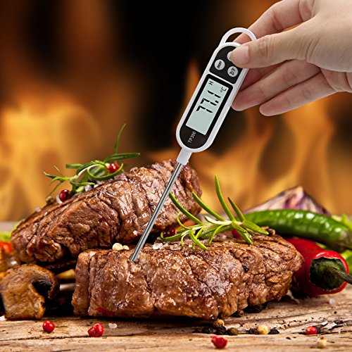 Hotchy Termómetro Digital de Cocina, Termómetro de Cocina Termómetro de Cocción, Sonda Larga, Protección contra la Corrosión, ° C / ° F Conmutable, Ideal para Cocina, Parrilla/Barbacoa
