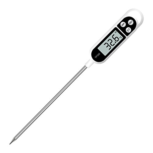 Hotchy Termómetro Digital de Cocina, Termómetro de Cocina Termómetro de Cocción, Sonda Larga, Protección contra la Corrosión, ° C / ° F Conmutable, Ideal para Cocina, Parrilla/Barbacoa