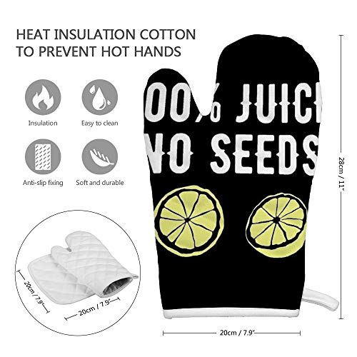 HOTLIFE-234 - Juego de guantes de aislamiento, 100 % sin semillas, resistentes al calor, juego de manoplas para horno, para horno, barbacoa y microondas