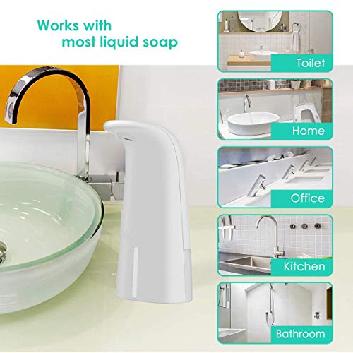 HOTSO Dispensador de jabón automático, espuma sin contacto montado en la pared, con sensor de movimiento, loción líquida automática, dispensador de jabón para cocina, baño, hotel, oficina, restaurante