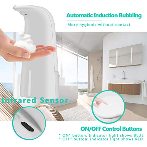 HOTSO Dispensador de jabón automático, espuma sin contacto montado en la pared, con sensor de movimiento, loción líquida automática, dispensador de jabón para cocina, baño, hotel, oficina, restaurante