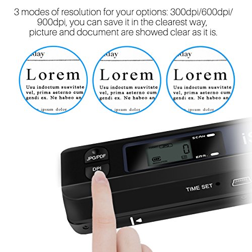 Houkiper Escáner Portátil, Escáner De Documentos De Mano Escáner De Imágenes A4 Tamaño A4 900dpi Jpg Formato Pdf Pantalla LCD
