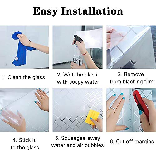 Housolution Películas de Ventana de Privacidad, sin Pegamento, con Electricidad Estática, Cubierta Protectora del PVC Anti-UV Más del 90% de Sombreado para Decoración del Hogar (45cmx200cm) - Negro