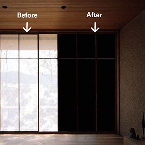 Housolution Películas de Ventana de Privacidad, sin Pegamento, con Electricidad Estática, Cubierta Protectora del PVC Anti-UV Más del 90% de Sombreado para Decoración del Hogar (45cmx200cm) - Negro