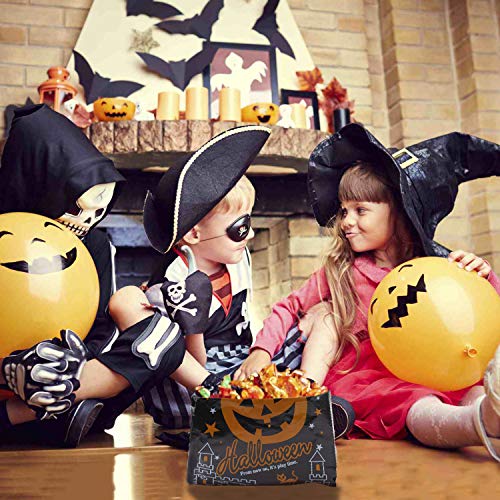 HOWAF 150 Piezas Halloween Bolsas Regalo Cumpleaños para Niños con Asas, Halloween Bolsas para chuches, Bolsas Plástico Regalo Dulces para Frutos Secos, Caramelos, Chocolate