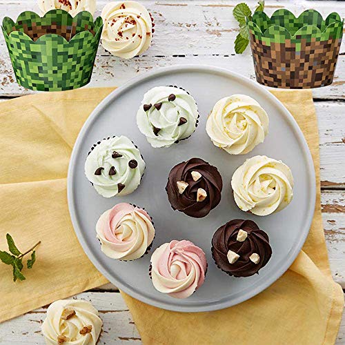 Hpamba Cupcake Postre Papel Fiesta Temática Cupcake Postre Papel Temática Cupcake Toppers Wrappers Decoraciones Varios Envoltorios para Cupcakes Muffin de Papel de Postre Cupcake Envoltorios 24 Juegos