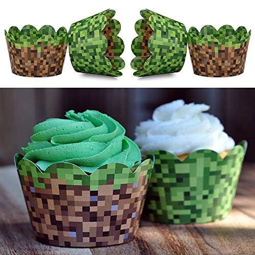 Hpamba Cupcake Postre Papel Fiesta Temática Cupcake Postre Papel Temática Cupcake Toppers Wrappers Decoraciones Varios Envoltorios para Cupcakes Muffin de Papel de Postre Cupcake Envoltorios 24 Juegos