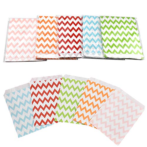 HQdeal bolsas de papel, 125pcs Bolsas Papel Colores, bolsas para chuches, Bolsas de Regalo, Partido Bolsas para cumpleaños, Pequeñas Boda,Recuerdo,Golosinas, Galletas, Nueces, Chocolates
