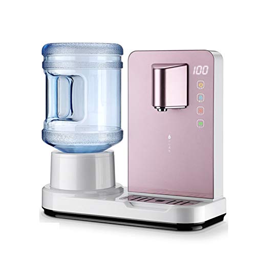 H&RB Dispensador de Agua de sobremesa Mini de Dos velocidades, 6 Segundos, Enfriador de Agua de mostrador de Carga Superior con Bloqueo de Seguridad para niños,Pink