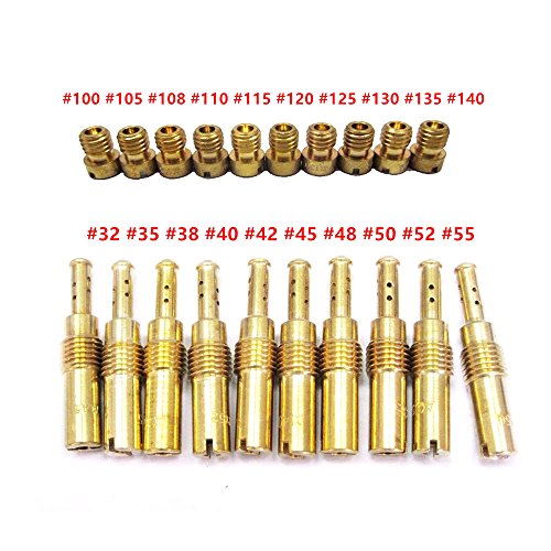 Hrph 20 Piezas Carburetor Jet Principal Kit Set Slow/Pilot Jet para PWK Keihin OKO CVK