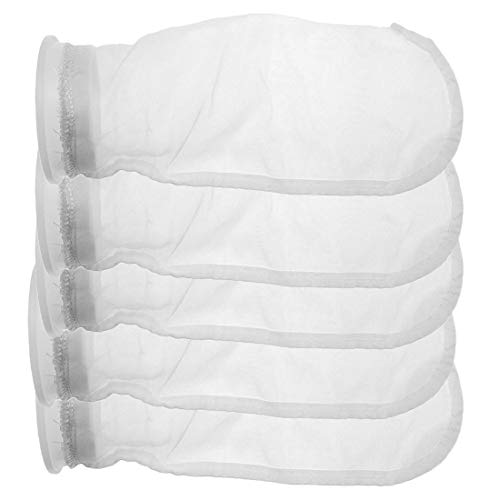 HRTFILTERS Paquete de 5 Calcetines de Malla de Nailon con Filtro de 4 Pulgadas de Anillo, por 15 Pulgadas de Largo, 50/100/200/300 micras, Bolsas de Filtro de Agua líquida