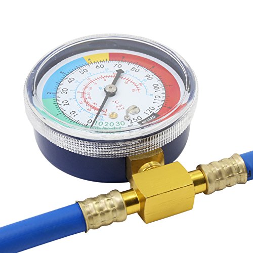 HSEAMALL Manguera de Carga R134A Adaptador de Manguera de Carga de refrigerante de Aire Acondicionado para automóvil con indicador