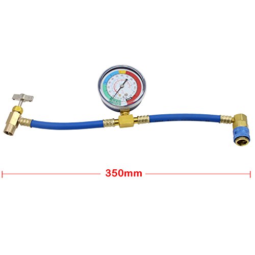 HSEAMALL Manguera de Carga R134A Adaptador de Manguera de Carga de refrigerante de Aire Acondicionado para automóvil con indicador