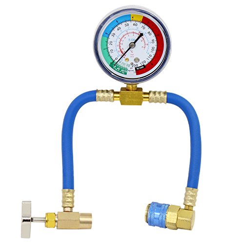 HSEAMALL Manguera de Carga R134A Adaptador de Manguera de Carga de refrigerante de Aire Acondicionado para automóvil con indicador