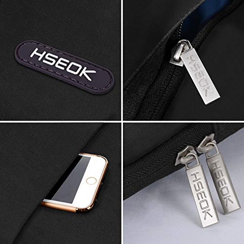 HSEOK 15 Pulgadas Funda para MacBook Pro con Touch Bar A1990 / A1707 (2016-2018) / Impermeable Ordenador Portátil Caso/Estilo Elegante Bolsa Protectora para más 14-15 Pulgadas Laptops, Negro