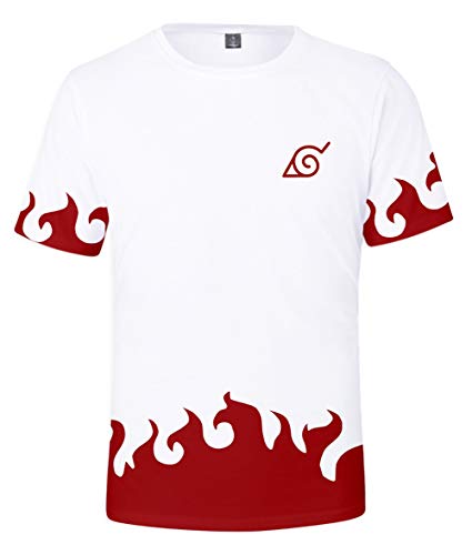 HUASON Niños Naruto Camiseta 3D T-Shirt Anime de Japón Camiseta Impreso con Uzumaki Unisex Uchiha Manga Corta(XS)