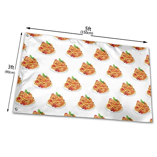 huatongxin Bandera del jardín Patry Bandera Outdoor Bandera Bandera del jardín Funny Table Tennis Outdoor Yard Bandera Wall Lawn Banner Home Bandera Decoration 3' X 5'Spaghetti Italian Food