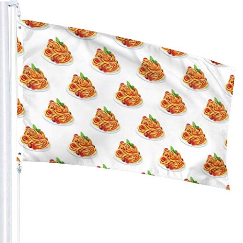 huatongxin Bandera del jardín Patry Bandera Outdoor Bandera Bandera del jardín Funny Table Tennis Outdoor Yard Bandera Wall Lawn Banner Home Bandera Decoration 3' X 5'Spaghetti Italian Food